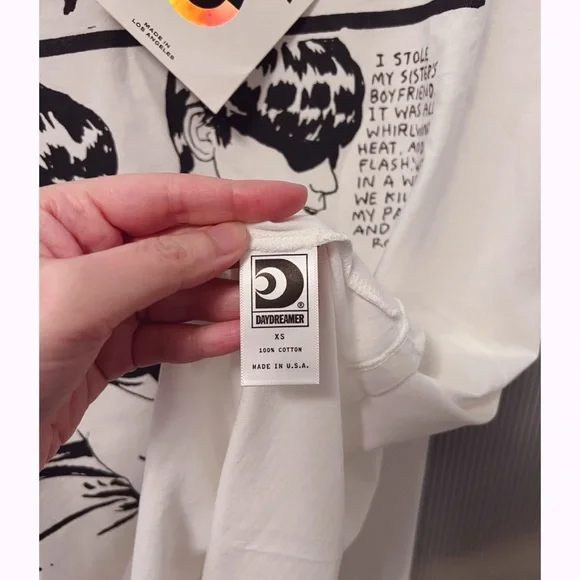 NWT Daydreamer Sonic Youth Goo Merch Tee Graphic Tshirt in Vintage White - Picture 7 of 13